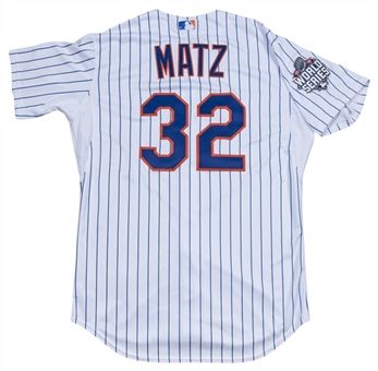 2015 Steven Matz Game Worn New York Mets Home Jersey Used For World Series Game 3 (MLB Authenticated)